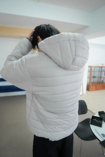 雙向拉鍊羽絨連帽外套