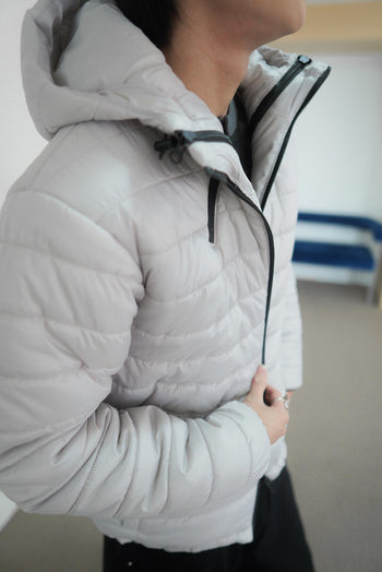 雙向拉鍊羽絨連帽外套