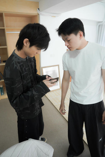 韓國 迷彩 華夫格 短版 亨利領 長袖 上衣