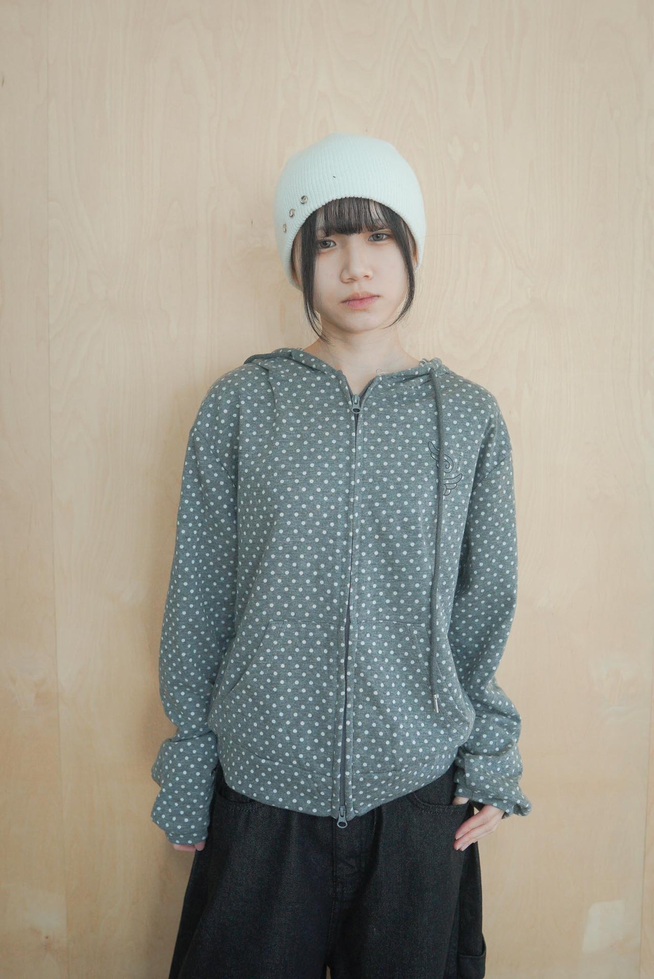 波點翅膀連帽外套