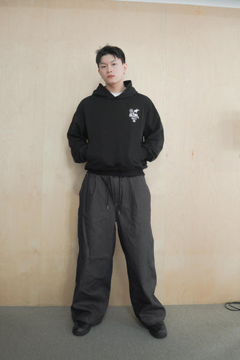 水洗連帽boxy短款380G帽T