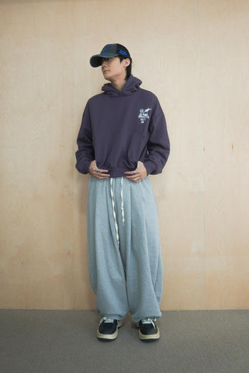 水洗連帽boxy短款380G帽T