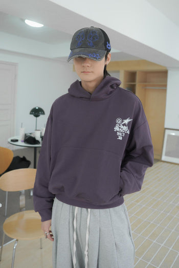 水洗連帽boxy短款380G帽T