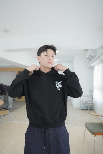 水洗連帽boxy短款380G帽T