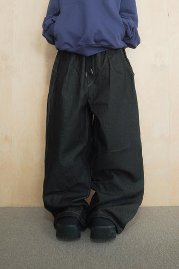 數字印花牛仔寬褲