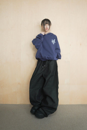 數字印花牛仔寬褲