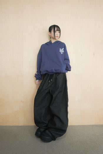 數字印花牛仔寬褲