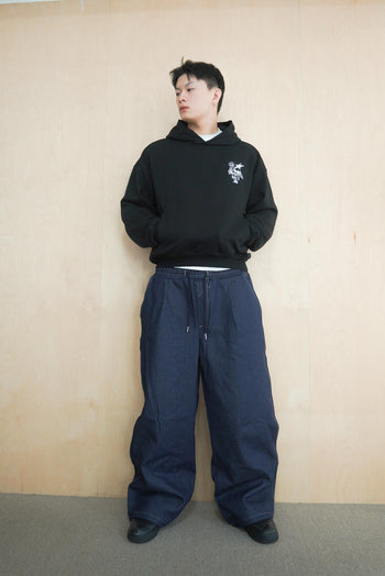 數字印花牛仔寬褲