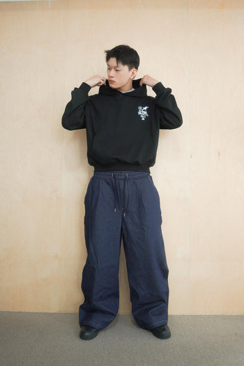 數字印花牛仔寬褲