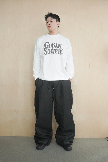 大LOGO休閒素色長袖上衣