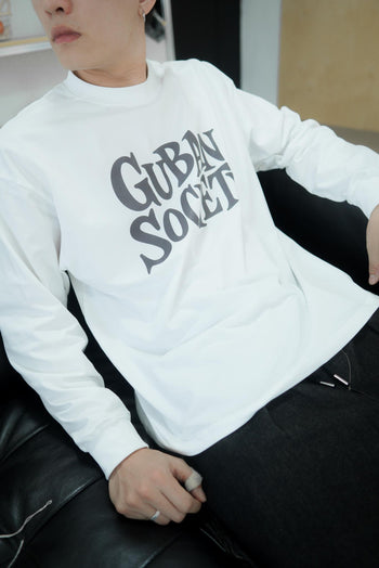 大LOGO休閒素色長袖上衣