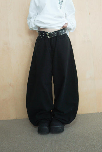 羊毛十字鉚釘氣球闊腿長褲