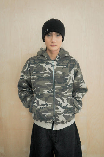 迷彩雙拉鍊連帽外套