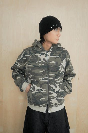 迷彩雙拉鍊連帽外套