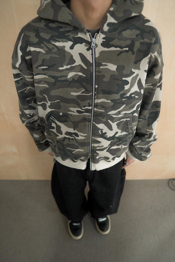 迷彩雙拉鍊連帽外套