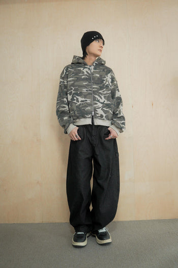 迷彩雙拉鍊連帽外套