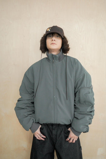 冬季 飛行員夾克 重磅 皺摺 棉服 外套