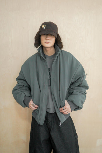 冬季 飛行員夾克 重磅 皺摺 棉服 外套