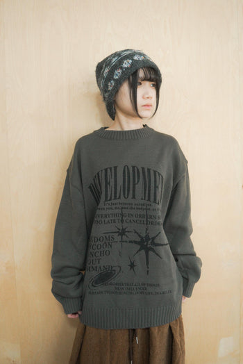 星星字母長袖針織T