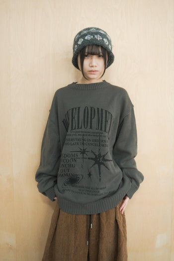 復古毛線圖騰毛帽