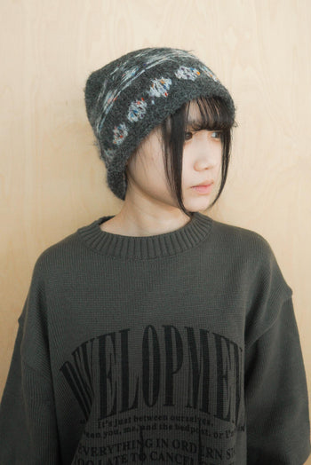 復古毛線圖騰毛帽