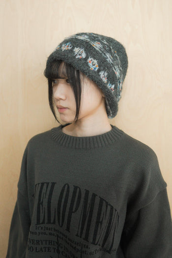 復古毛線圖騰毛帽