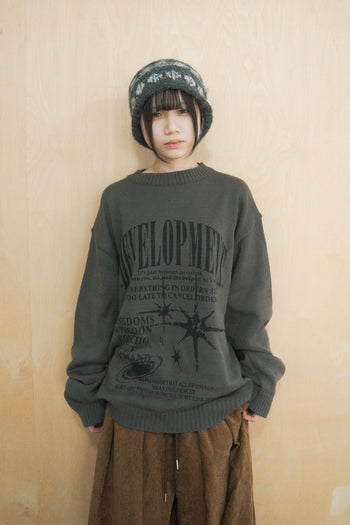 復古毛線圖騰毛帽