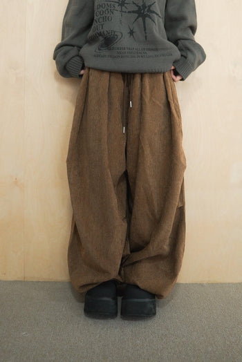 舒適 皺褶 燈籠 垂墜 寬鬆 長褲