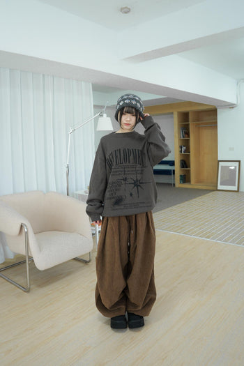 舒適 皺褶 燈籠 垂墜 寬鬆 長褲