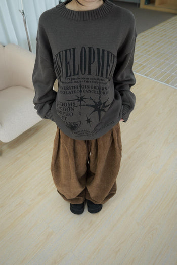 星星字母長袖針織T