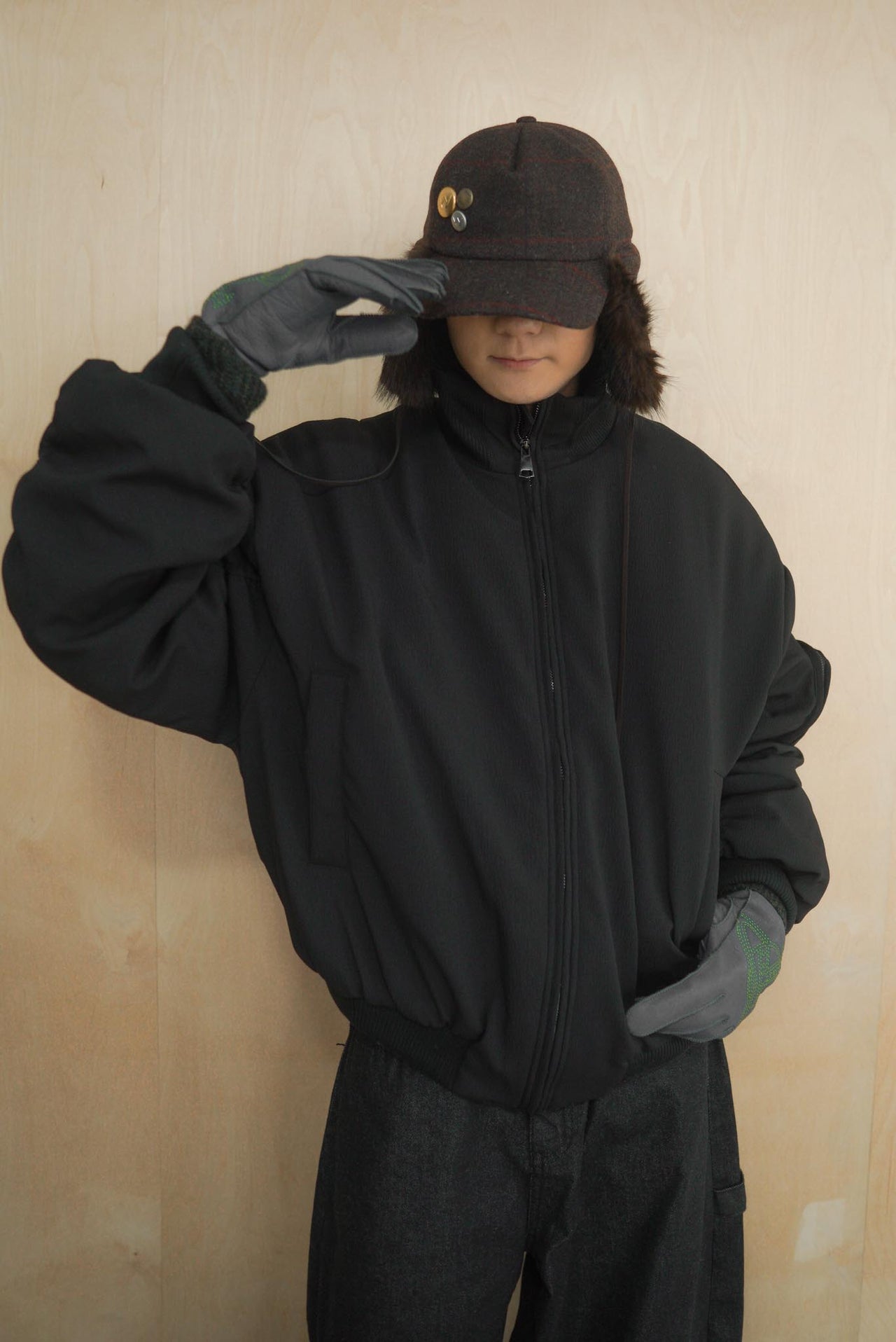 冬季 飛行員夾克 重磅 皺摺 棉服 外套