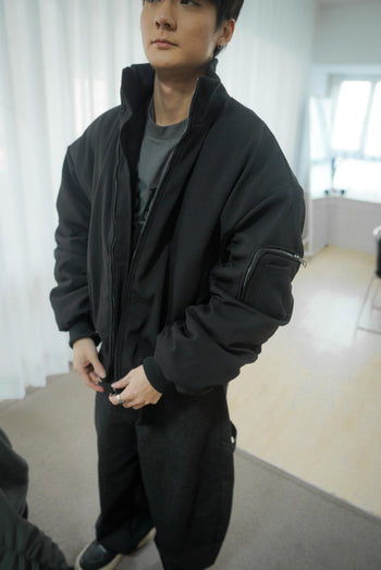 冬季 飛行員夾克 重磅 皺摺 棉服 外套