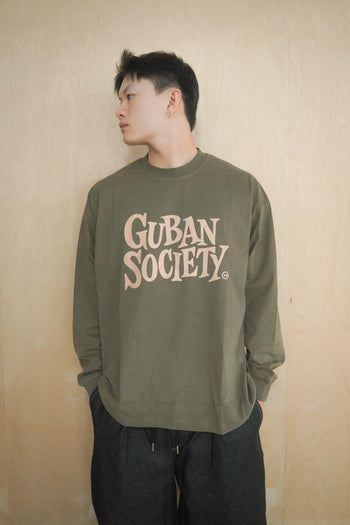 大LOGO休閒素色長袖上衣