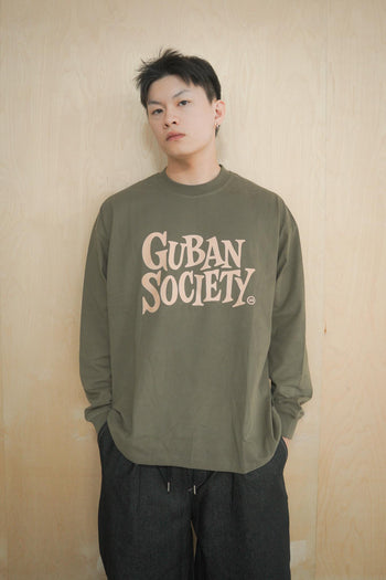 大LOGO休閒素色長袖上衣