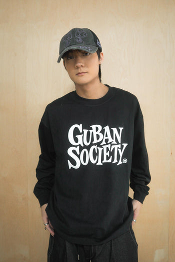 大LOGO休閒素色長袖上衣