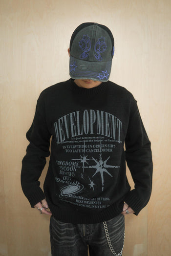 星星字母長袖針織T