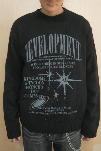 星星字母長袖針織T