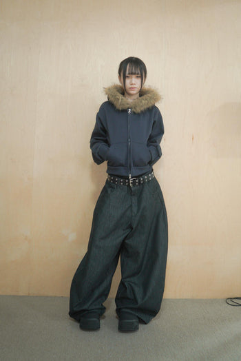 毛茸短版保暖連帽外套