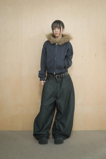 毛茸短版保暖連帽外套