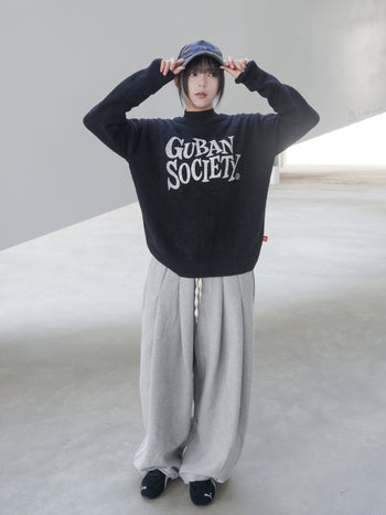 T-S158 大LOGO 馬海毛針織毛衣