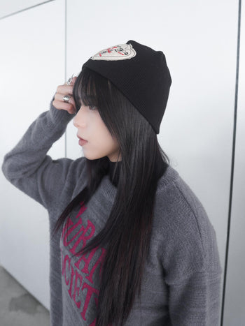 AC-L142 韓國愛心貼布針織冷帽
