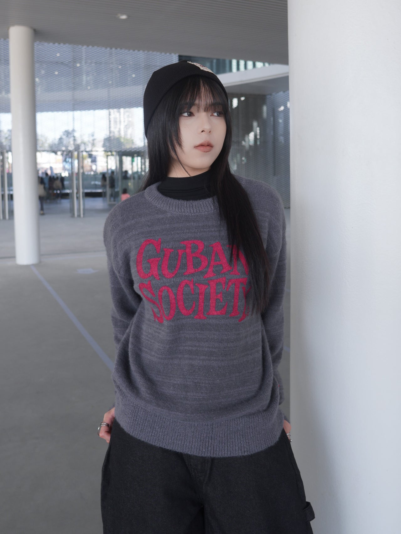 T-S158 大LOGO 馬海毛針織毛衣