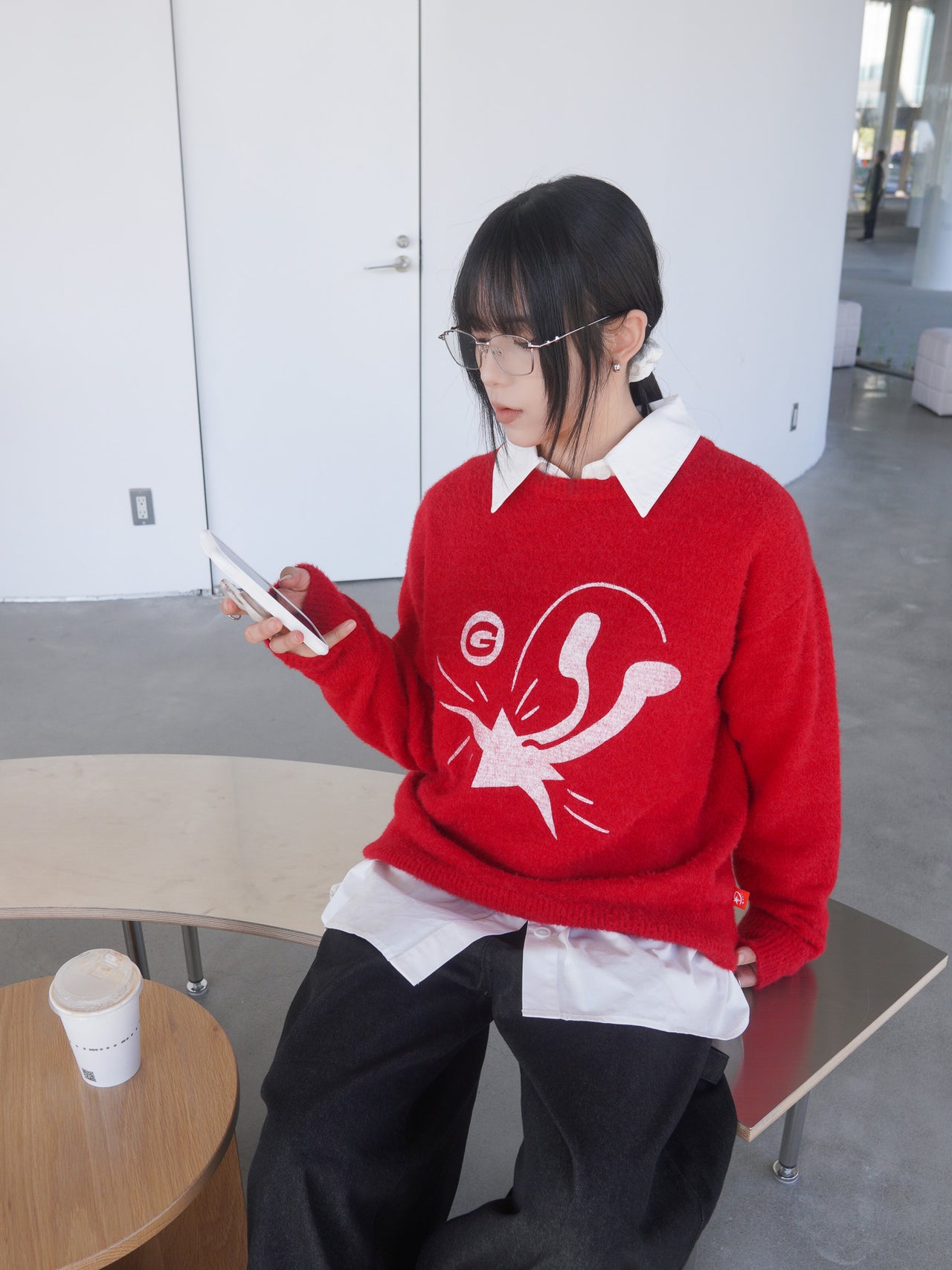 【GUBAN】T-S159 跌落星星馬海毛針織毛衣