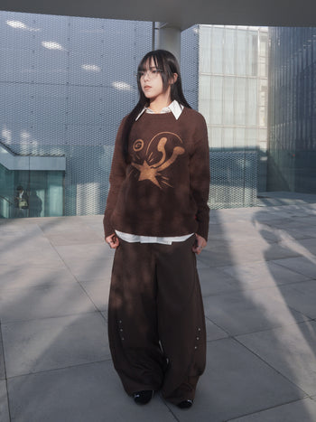 【GUBAN】T-S159 跌落星星馬海毛針織毛衣