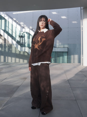 【GUBAN】T-S159 跌落星星馬海毛針織毛衣