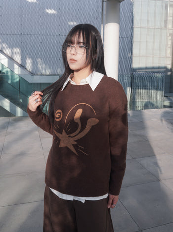 【GUBAN】T-S159 跌落星星馬海毛針織毛衣