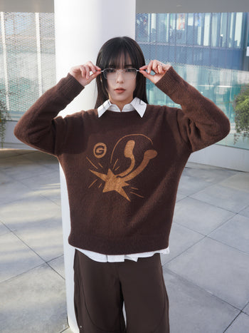 【GUBAN】T-S159 跌落星星馬海毛針織毛衣