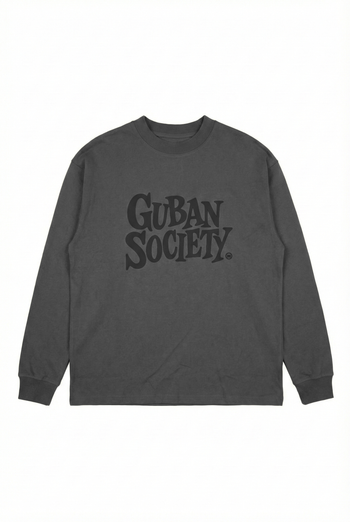 大LOGO休閒素色長袖上衣