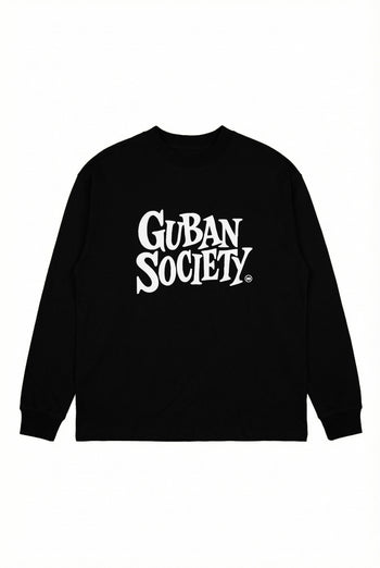 大LOGO休閒素色長袖上衣