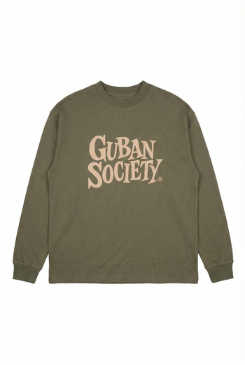 大LOGO休閒素色長袖上衣